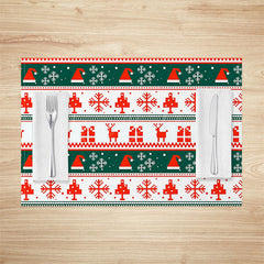 Lofaris Christmas Vibe Hat Elk Pixel Set Of 4 Placemats