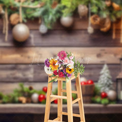 Lofaris Christmas Vibe Holiday Decorations Wooden Backdrop