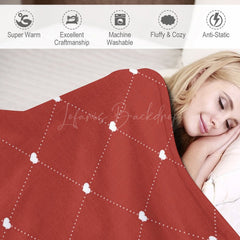 Lofaris Christmas Vibe Red Rhombus Lines Custom Photo Blanket