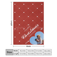 Lofaris Christmas Vibe Red Rhombus Lines Custom Photo Blanket