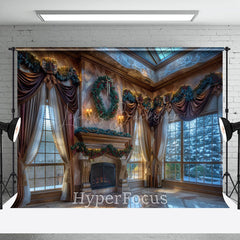 Lofaris Christmas Vibe Retro Luxury Room Window Backdrop