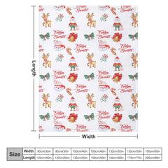 Lofaris Christmas Vibe Santa Elk Bells Custom Name Blanket