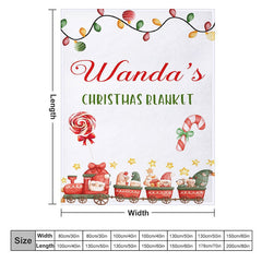 Lofaris Christmas Vibe Santa Truck White Custom Name Blanket