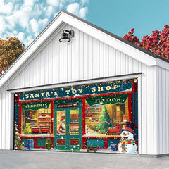 Lofaris Christmas Vibe Santas Toy Shop Garage Door Banner