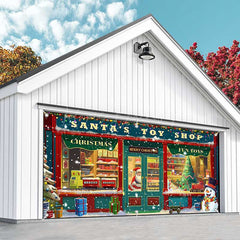 Lofaris Christmas Vibe Santas Toy Shop Garage Door Banner