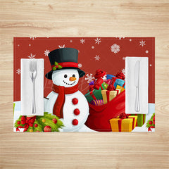 Lofaris Christmas Vibe Snowman Gifts Set Of 4 Placemats