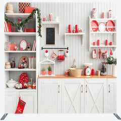 Lofaris Christmas Warm White Kitchen Square Tension Backdrop