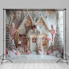 Lofaris Christmas White Fairy Tale House Room Set Backdrop