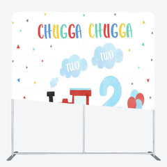 Lofaris Chugga Red Truck 2nd Birthday Square Backdrop