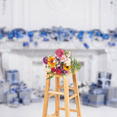 Lofaris Church White Wall Fireplace Christmas Photo Backdrop