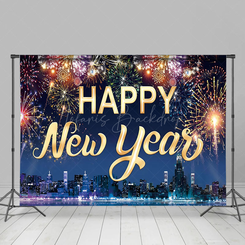 Lofaris City Night Happy New Year 2025 Photography Backdrop