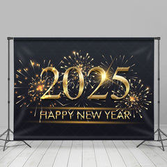 Lofaris Classic Black Gold Simple New Year Holiday Backdrop