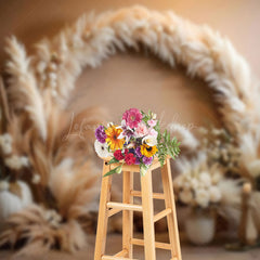 Lofaris Classic Boho Feather Arch Wall Photography Backdrop