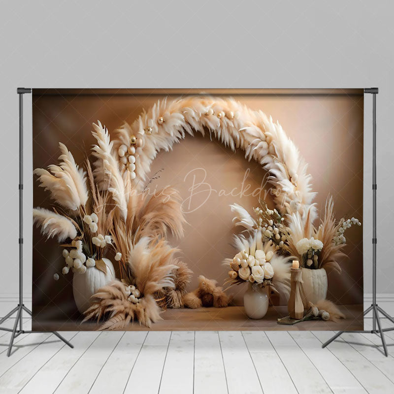 Lofaris Classic Boho Feather Arch Wall Photography Backdrop