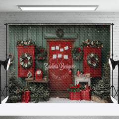 Lofaris Classic Mailbox Post Office Christmas Photo Backdrop