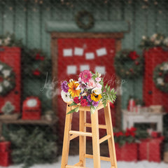 Lofaris Classic Mailbox Post Office Christmas Photo Backdrop