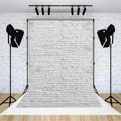 Lofaris Classic Pure White Brick Wall Photography Backdrop