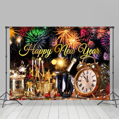 Lofaris Clock Champagne Celebration Happy New Year Backdrop