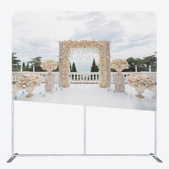 Lofaris Clouds Sky Floral Arch Wedding Pillow Cover Backdrop