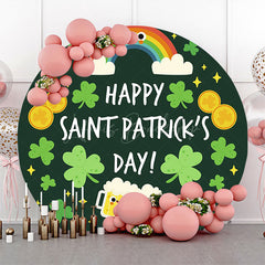 Lofaris Clover Rainbow Beer Round St Patricks Day Backdrop