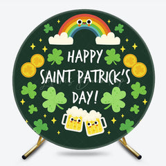 Lofaris Clover Rainbow Beer Round St Patricks Day Backdrop