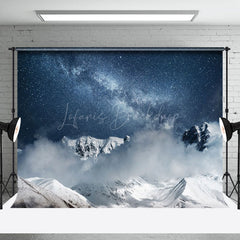 Lofaris Cold Mist Snow Mountain Star Sky Winter Backdrop