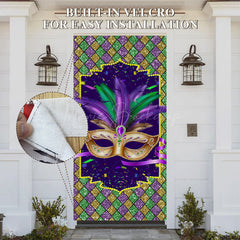 Lofaris Color Glitter Diamonds Mask Masquerade Door Cover