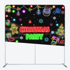 Lofaris Color Neon Snowflake Xmas Party Pillow Case Backdrop