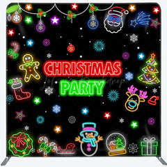 Lofaris Color Neon Snowflake Xmas Party Pillow Case Backdrop