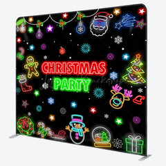 Lofaris Color Neon Snowflake Xmas Party Pillow Case Backdrop