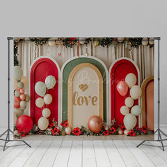 Lofaris Colorful Arch Balloon Valentines Day Room Set Backdrop