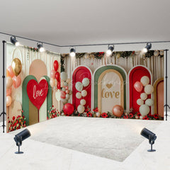 Lofaris Colorful Arch Balloon Valentines Day Room Set Backdrop