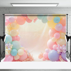 Lofaris Colorful Arch Balloons Cake Smash Photo Backdrop