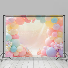 Lofaris Colorful Arch Balloons Cake Smash Photo Backdrop