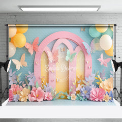 Lofaris Colorful Arch Floral Balloons Fine Art Photo Backdrop