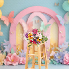 Lofaris Colorful Arch Floral Balloons Fine Art Photo Backdrop