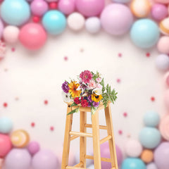 Lofaris Colorful Balloon Candyland Cake Smash Photo Backdrop