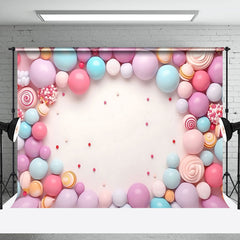 Lofaris Colorful Balloon Candyland Cake Smash Photo Backdrop