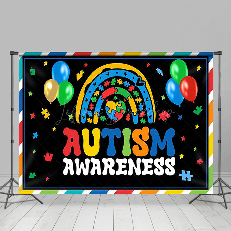 Lofaris Colorful Balloon Puzzle Autism Awareness Backdrop