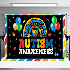 Lofaris Colorful Balloon Puzzle Autism Awareness Backdrop