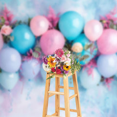 Lofaris Colorful Balloons Fine Art Wall Cake Smash Backdrop