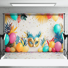 Lofaris Colorful Balloons Tribal Leaf Cake Smash Backdrop