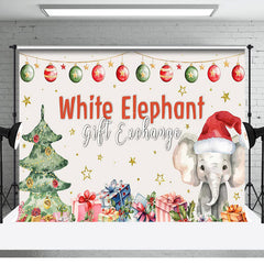 Lofaris Colorful Bells White Elephant Gift Exchange Backdrop