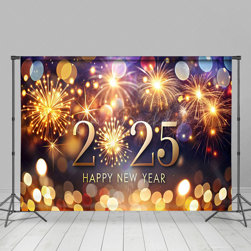 Lofaris Colorful Bokeh 2025 Happy New Year Photo Backdrop