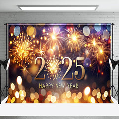 Lofaris Colorful Bokeh 2025 Happy New Year Photo Backdrop