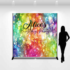 Lofaris Colorful Bokeh Custom Name Birthday Party Backdrop