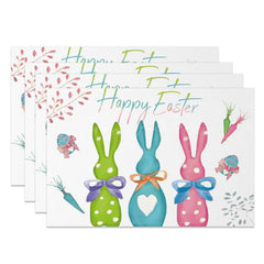 Lofaris Colorful Bunny Egg Carrot Easter Set Of 4 Placemats