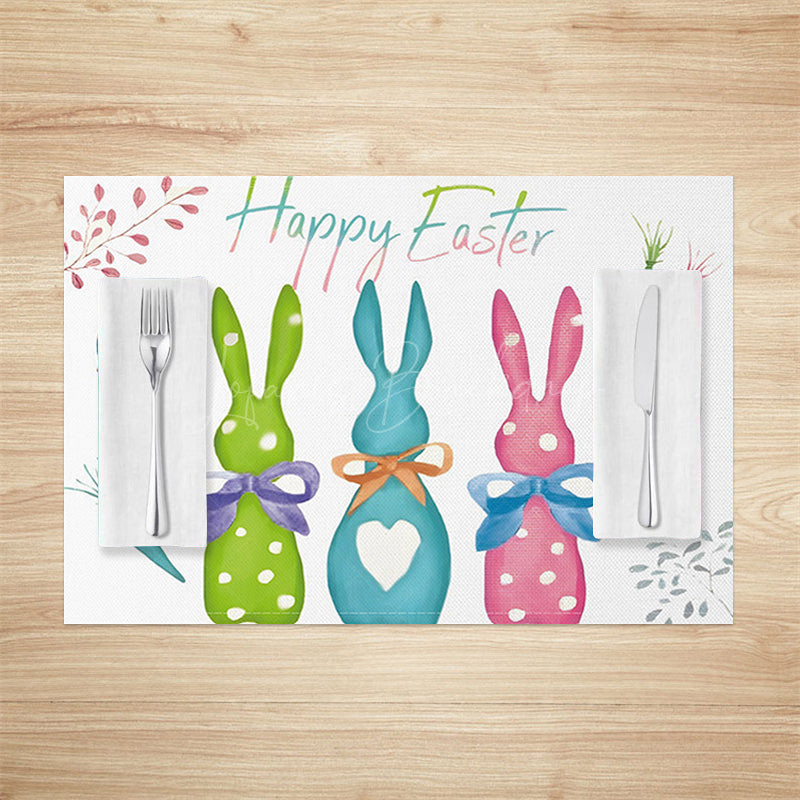 Lofaris Colorful Bunny Egg Carrot Easter Set Of 4 Placemats