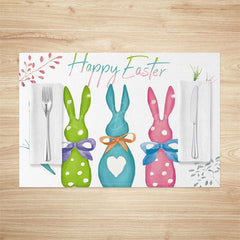 Lofaris Colorful Bunny Egg Carrot Easter Set Of 4 Placemats