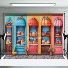 Lofaris Colorful Candyland Dessert House Cake Smash Backdrop